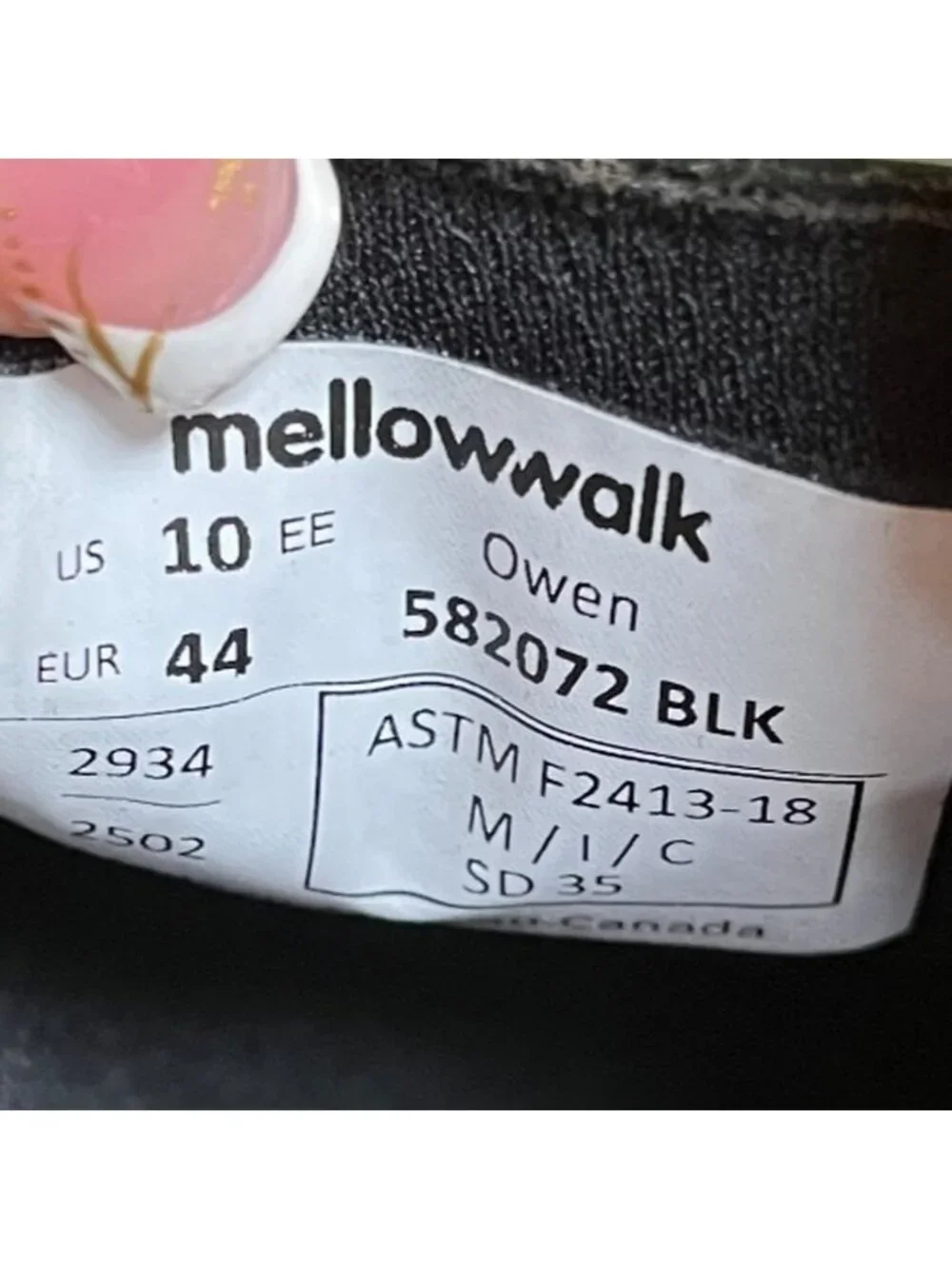Mellow Walk Owen Mens Size 10EE Black Leather Steel Toe Safety Slip-On Shoes